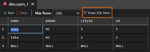 How to edit datas from Azure Data Studio ?